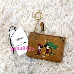 NWT💗Coach Essential X Disney Mini Id Card Case Mickey And Minnie Mouse CAE76